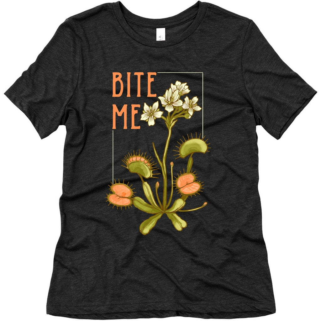 Bite Me Venus Flytrap Women's Triblend Tee Hoodie, Sweatshirt | PureTeeCo.com (Image 1)