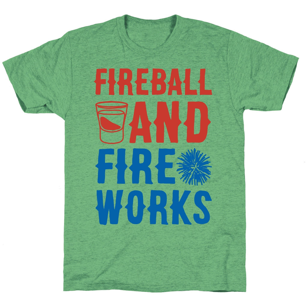 Fireball and Fire Works  Unisex Triblend Tee Hoodie, Sweatshirt | PureTeeCo.com (Image 1)