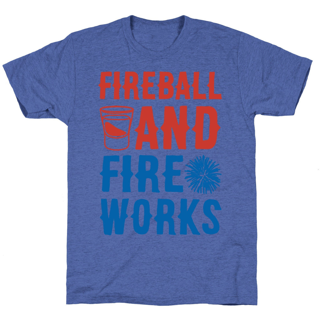Fireball and Fire Works  Unisex Triblend Tee Hoodie, Sweatshirt | PureTeeCo.com (Image 4)