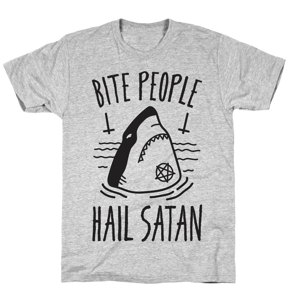Bite People Hail Satan - Shark T-Shirt Hoodie, Sweatshirt | PureTeeCo.com (Image 3)