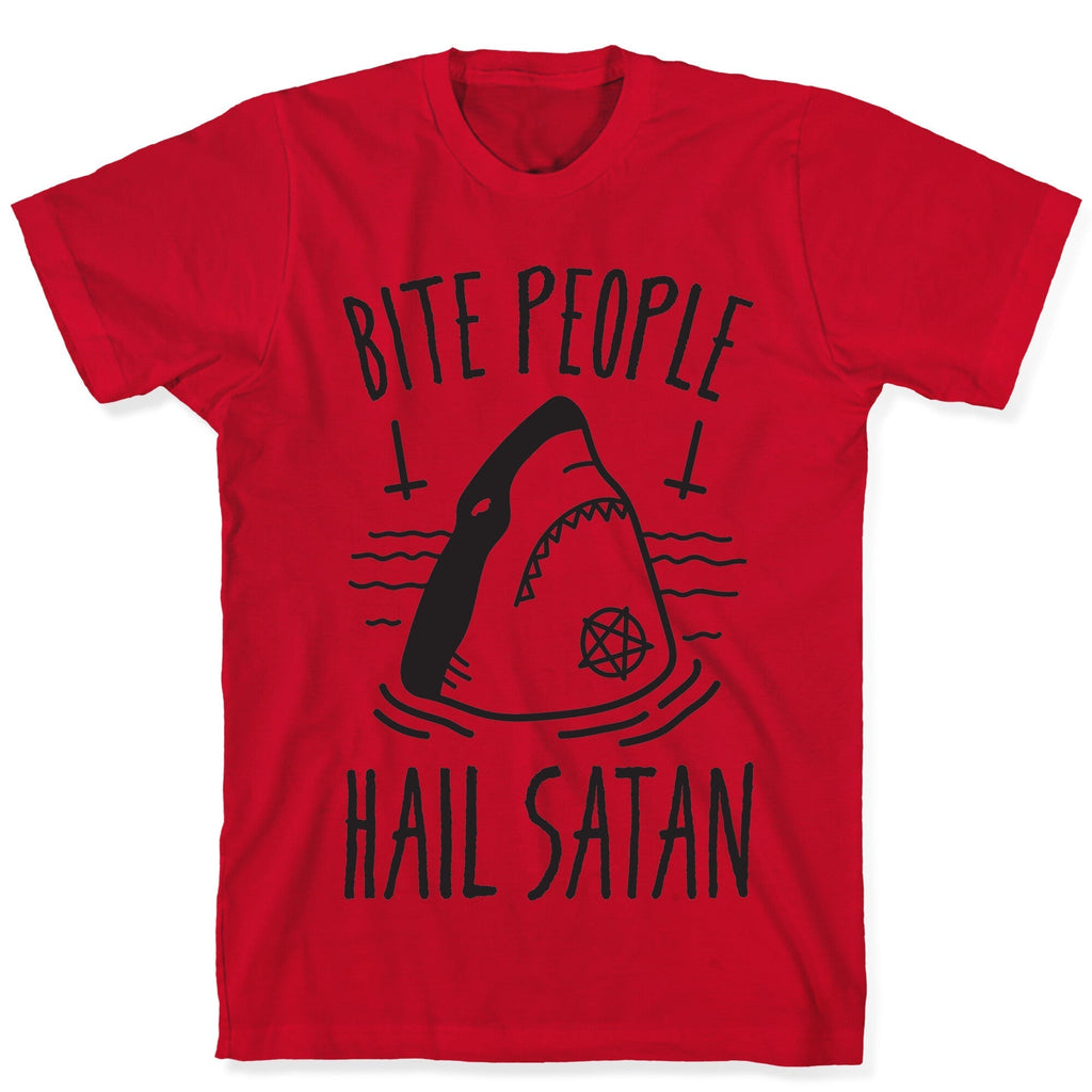 Bite People Hail Satan - Shark T-Shirt Hoodie, Sweatshirt | PureTeeCo.com (Image 5)