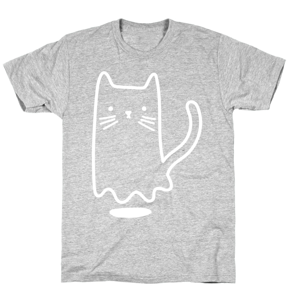 Ghost Cat (White) T-Shirt Hoodie, Sweatshirt | PureTeeCo.com (Image 2)