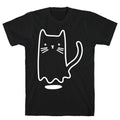 Ghost Cat (White) T-Shirt Hoodie, Sweatshirt | PureTeeCo.com (Image 1)