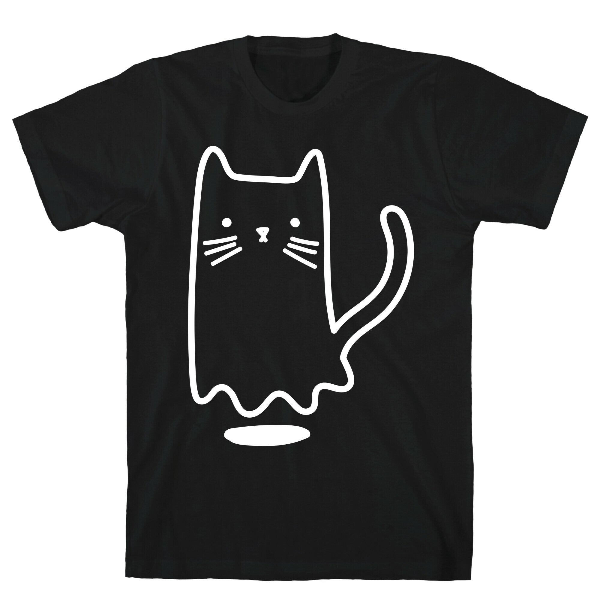 Ghost Cat (White) T-Shirt Hoodie, Sweatshirt | PureTeeCo.com (Image 1)