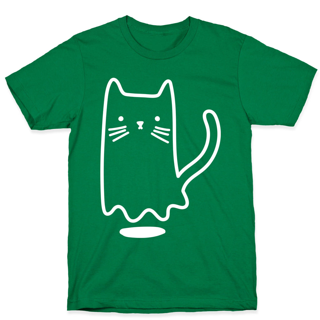 Ghost Cat (White) T-Shirt Hoodie, Sweatshirt | PureTeeCo.com (Image 3)