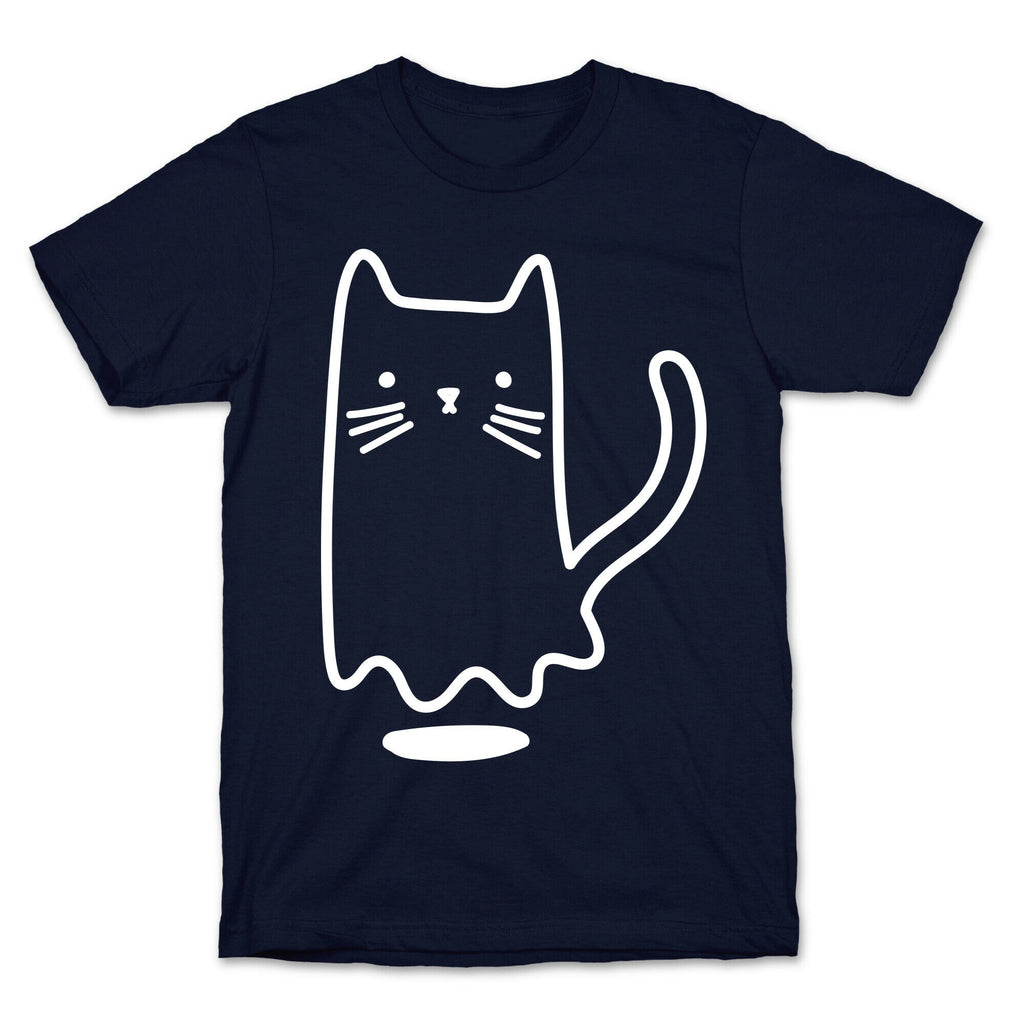 Ghost Cat (White) T-Shirt Hoodie, Sweatshirt | PureTeeCo.com (Image 4)