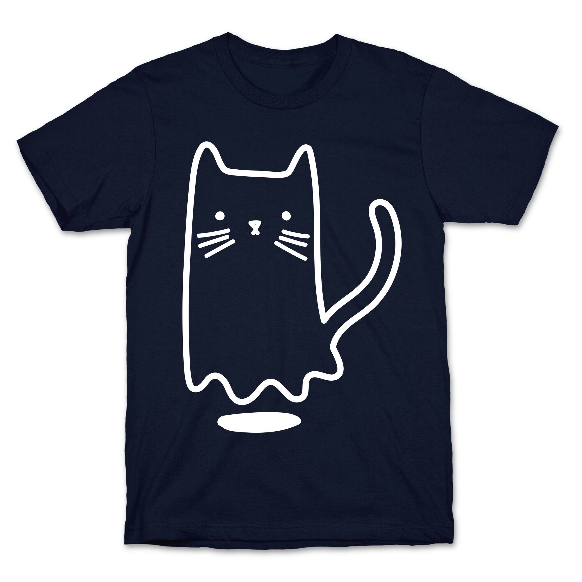Ghost Cat (White) T-Shirt Hoodie, Sweatshirt | PureTeeCo.com (Image 4)