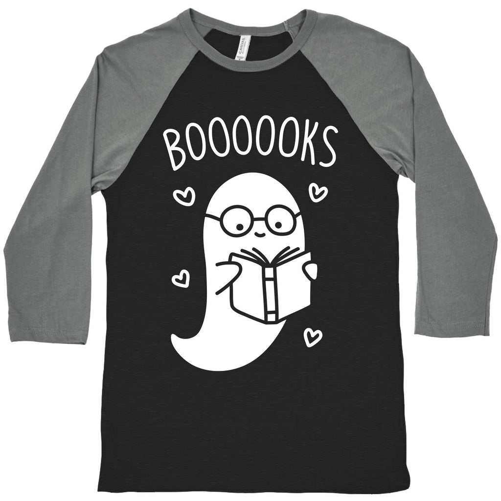 Boooooks (White) Baseball Tee Hoodie, Sweatshirt | PureTeeCo.com (Image 1)