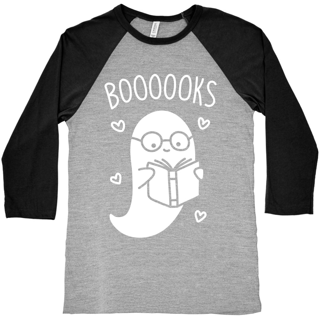 Boooooks (White) Baseball Tee Hoodie, Sweatshirt | PureTeeCo.com (Image 2)