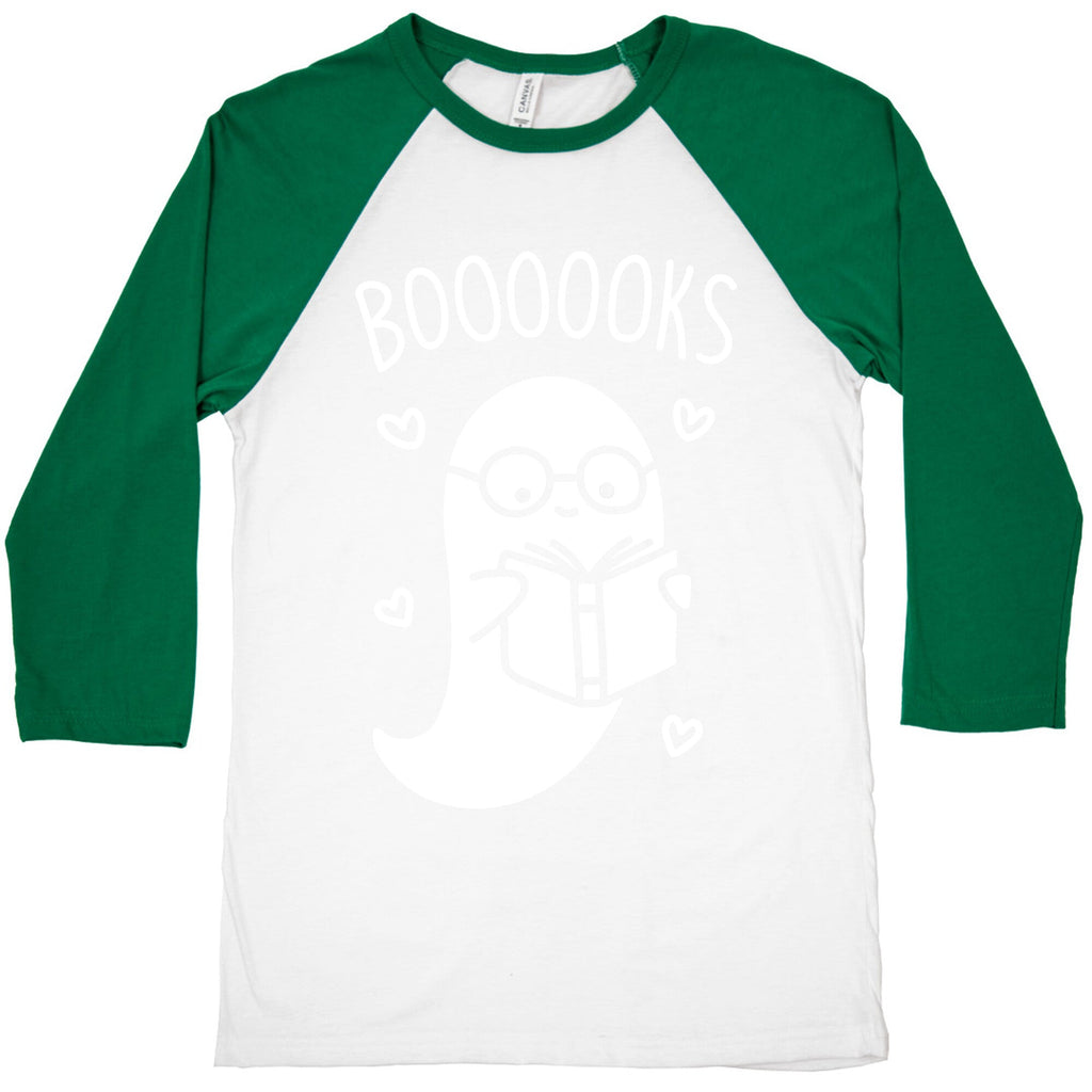Boooooks (White) Baseball Tee Hoodie, Sweatshirt | PureTeeCo.com (Image 3)