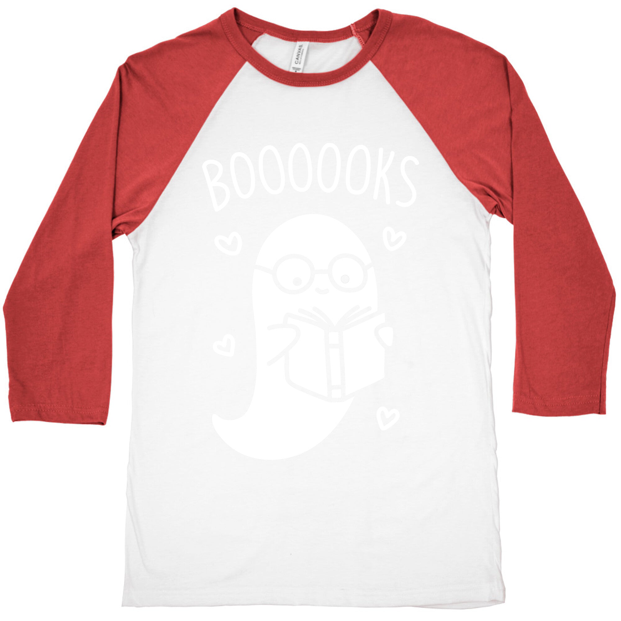 Boooooks (White) Baseball Tee Hoodie, Sweatshirt | PureTeeCo.com (Image 4)