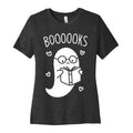 Boooooks (White) Women's Cotton Tee Hoodie, Sweatshirt | PureTeeCo.com (Image 1)