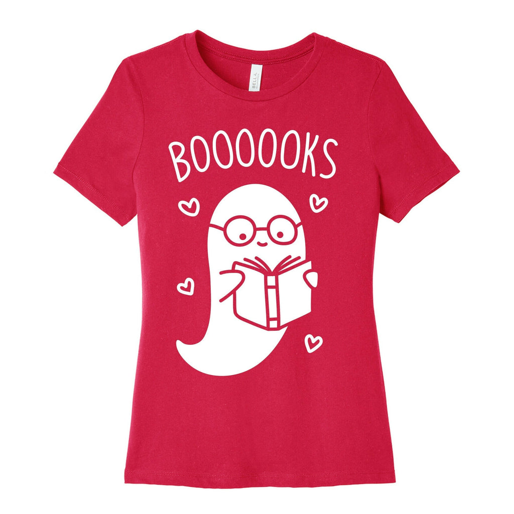 Boooooks (White) Women's Cotton Tee Hoodie, Sweatshirt | PureTeeCo.com (Image 2)