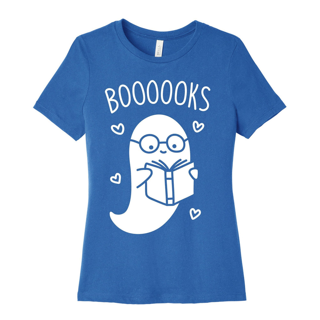 Boooooks (White) Women's Cotton Tee Hoodie, Sweatshirt | PureTeeCo.com (Image 3)