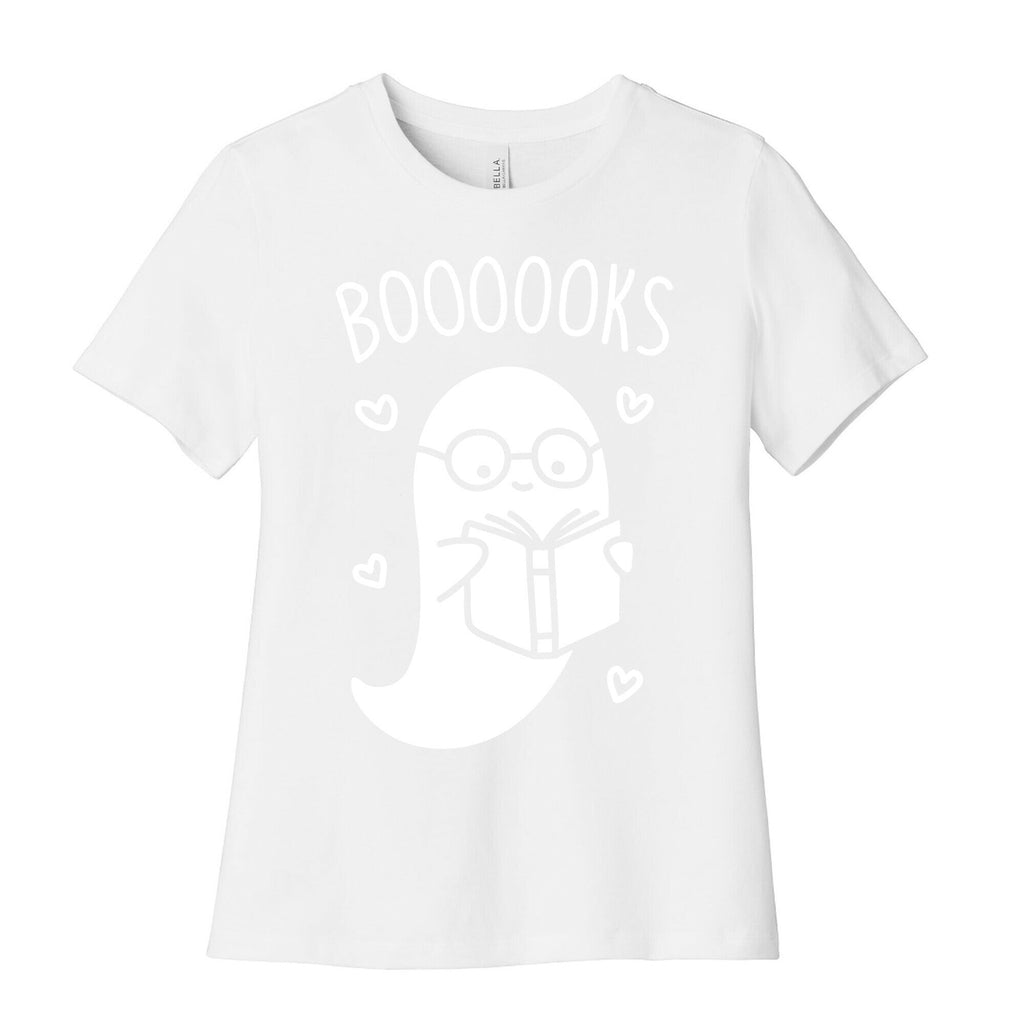 Boooooks (White) Women's Cotton Tee Hoodie, Sweatshirt | PureTeeCo.com (Image 4)