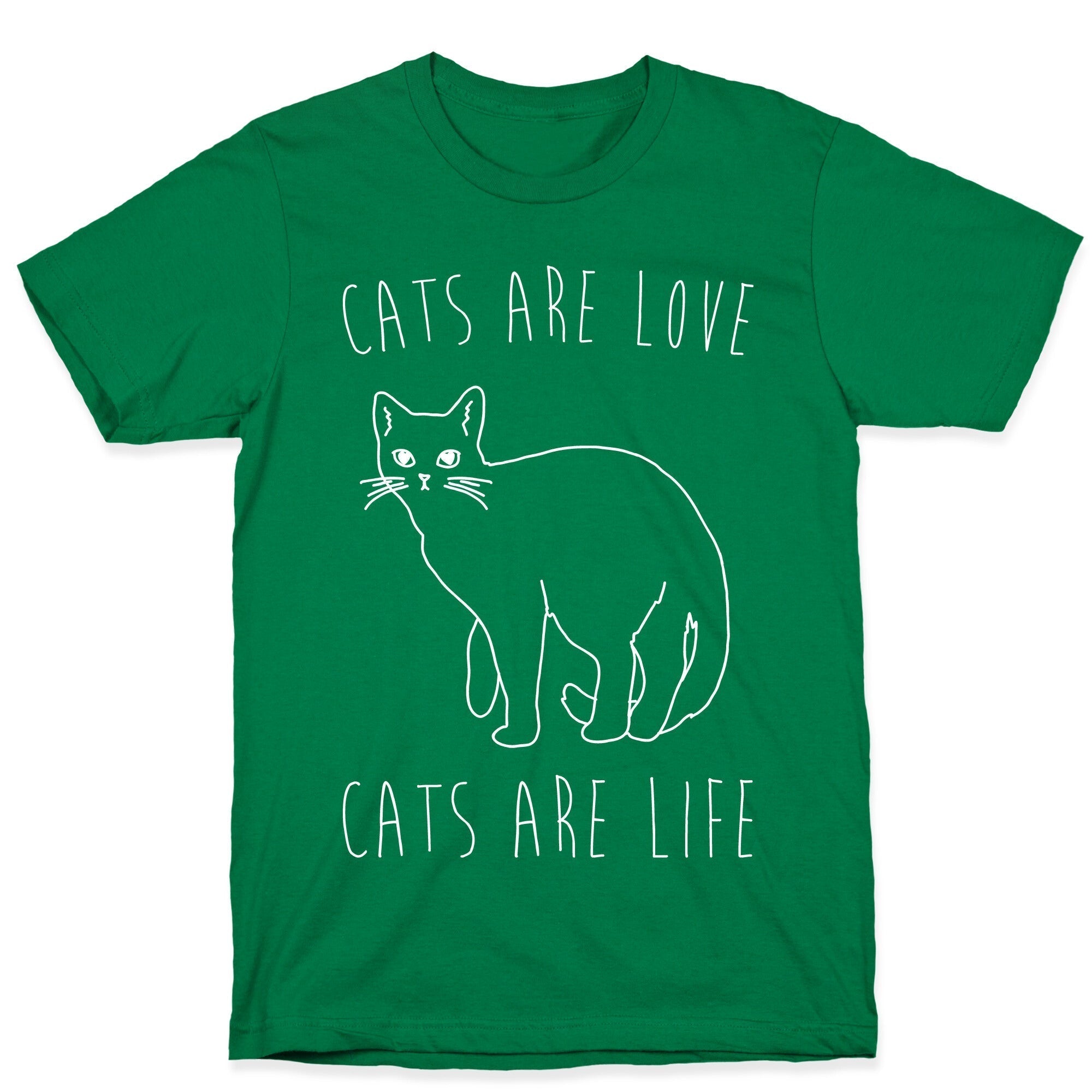 Cats Are Love Cats Are Life White Print T-Shirt Hoodie, Sweatshirt | PureTeeCo.com (Image 3)