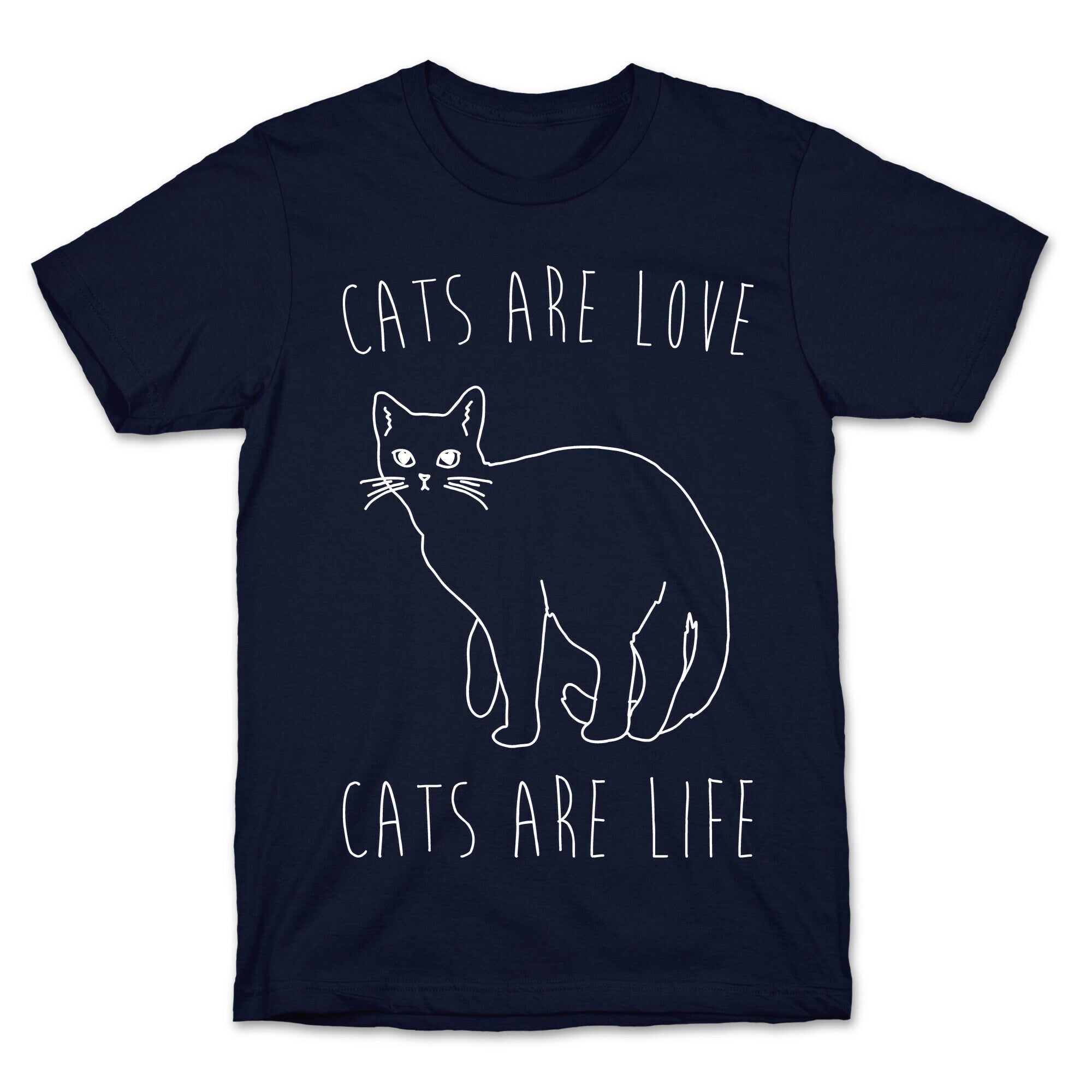 Cats Are Love Cats Are Life White Print T-Shirt Hoodie, Sweatshirt | PureTeeCo.com (Image 4)