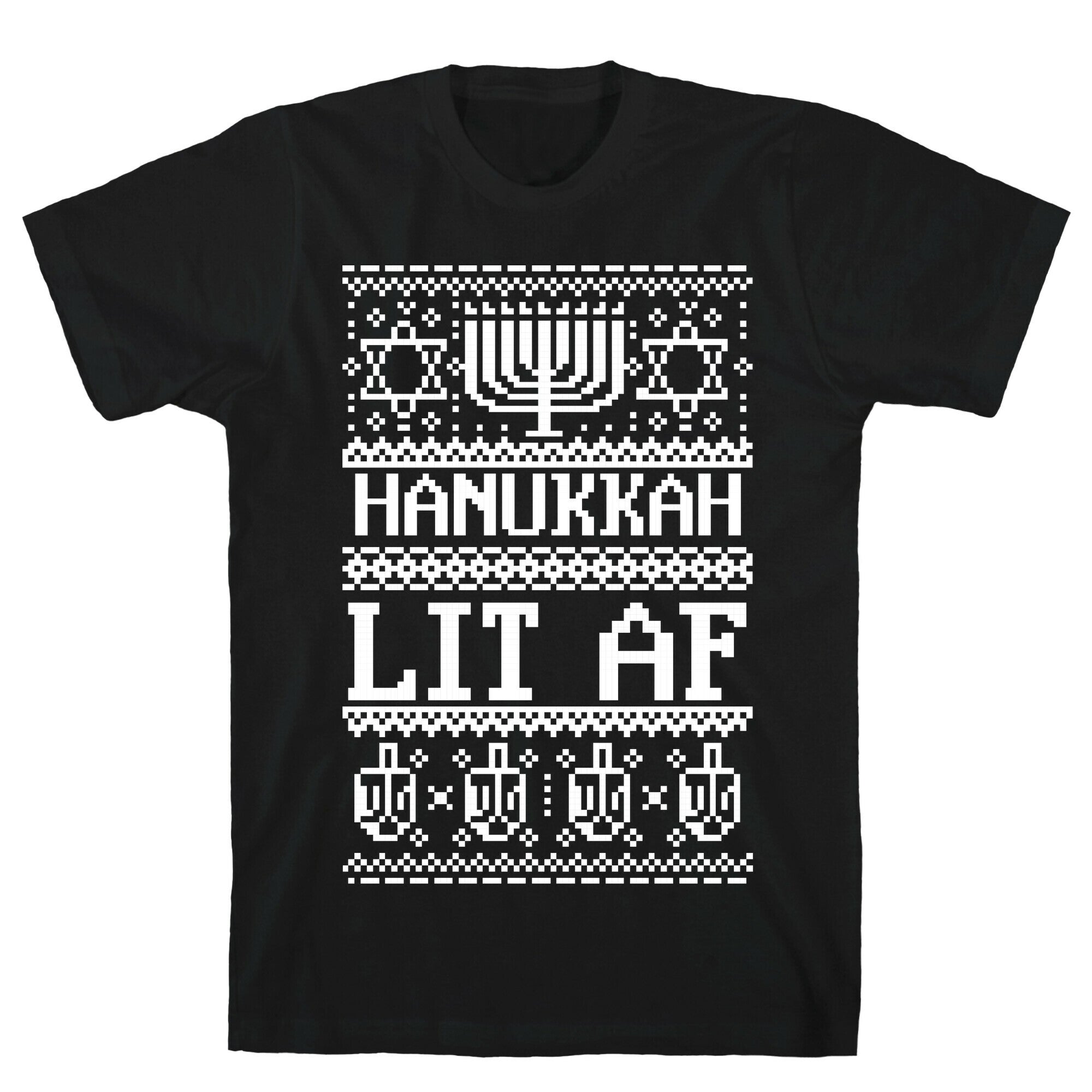 Hanukkah Lit AF T-Shirt Hoodie, Sweatshirt | PureTeeCo.com (Image 1)