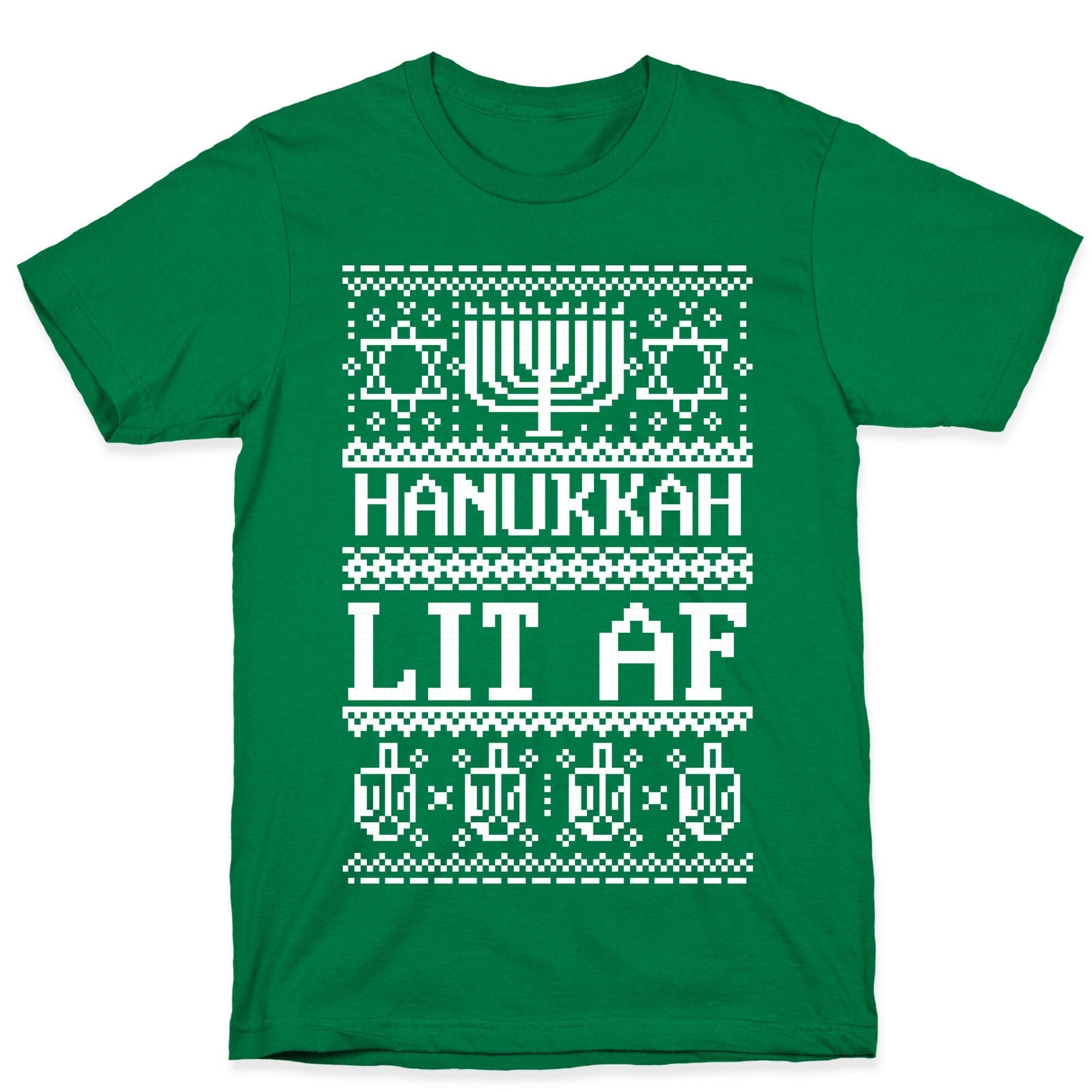 Hanukkah Lit AF T-Shirt Hoodie, Sweatshirt | PureTeeCo.com (Image 3)