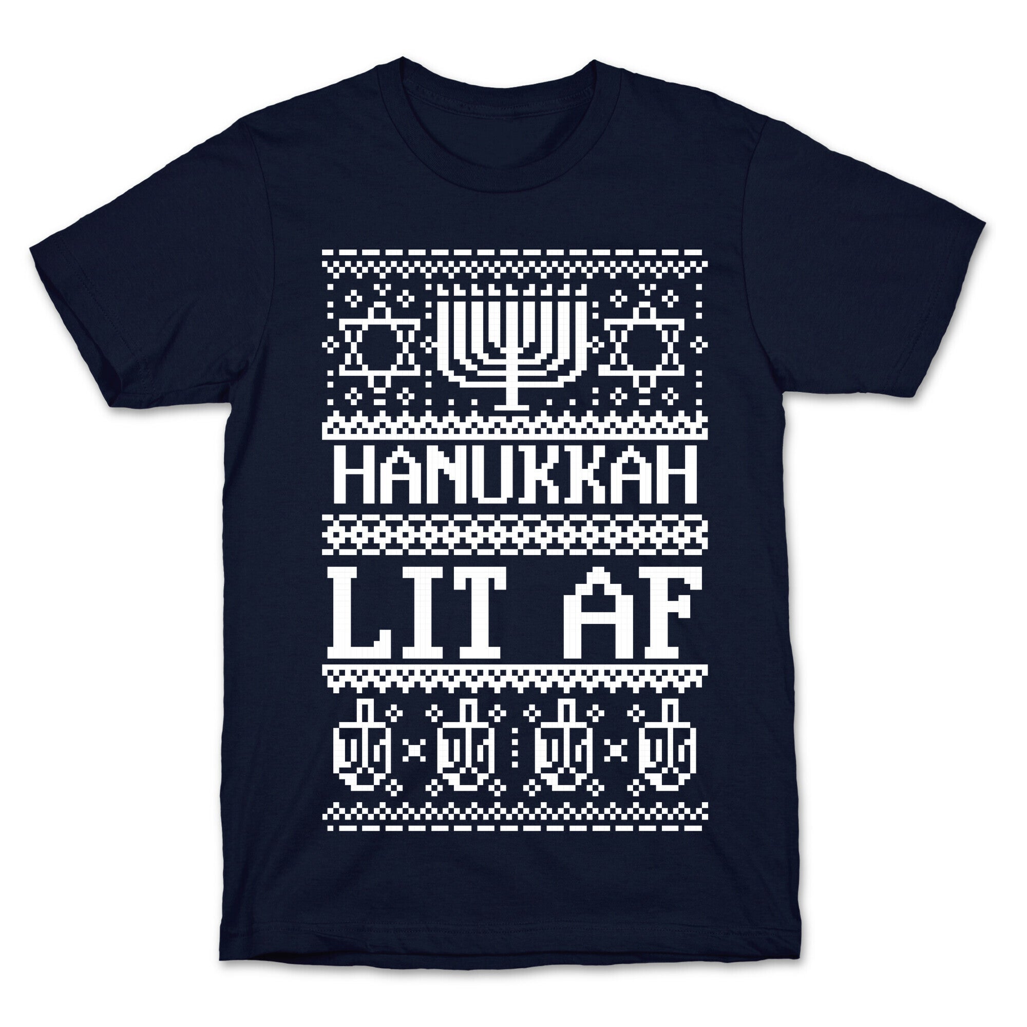 Hanukkah Lit AF T-Shirt Hoodie, Sweatshirt | PureTeeCo.com (Image 4)