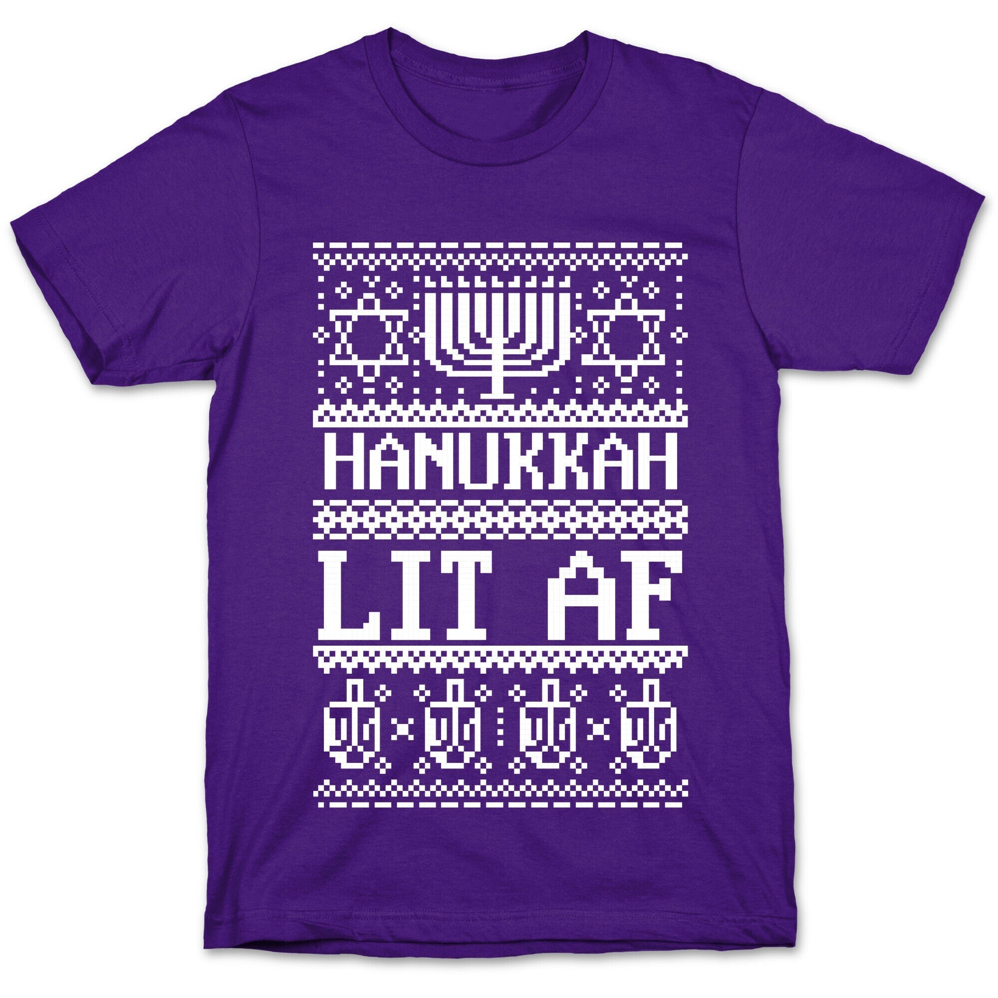 Hanukkah Lit AF T-Shirt Hoodie, Sweatshirt | PureTeeCo.com (Image 5)