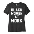 Black Women At Work White Print Women's Cotton Tee Hoodie, Sweatshirt | PureTeeCo.com (Image 1)