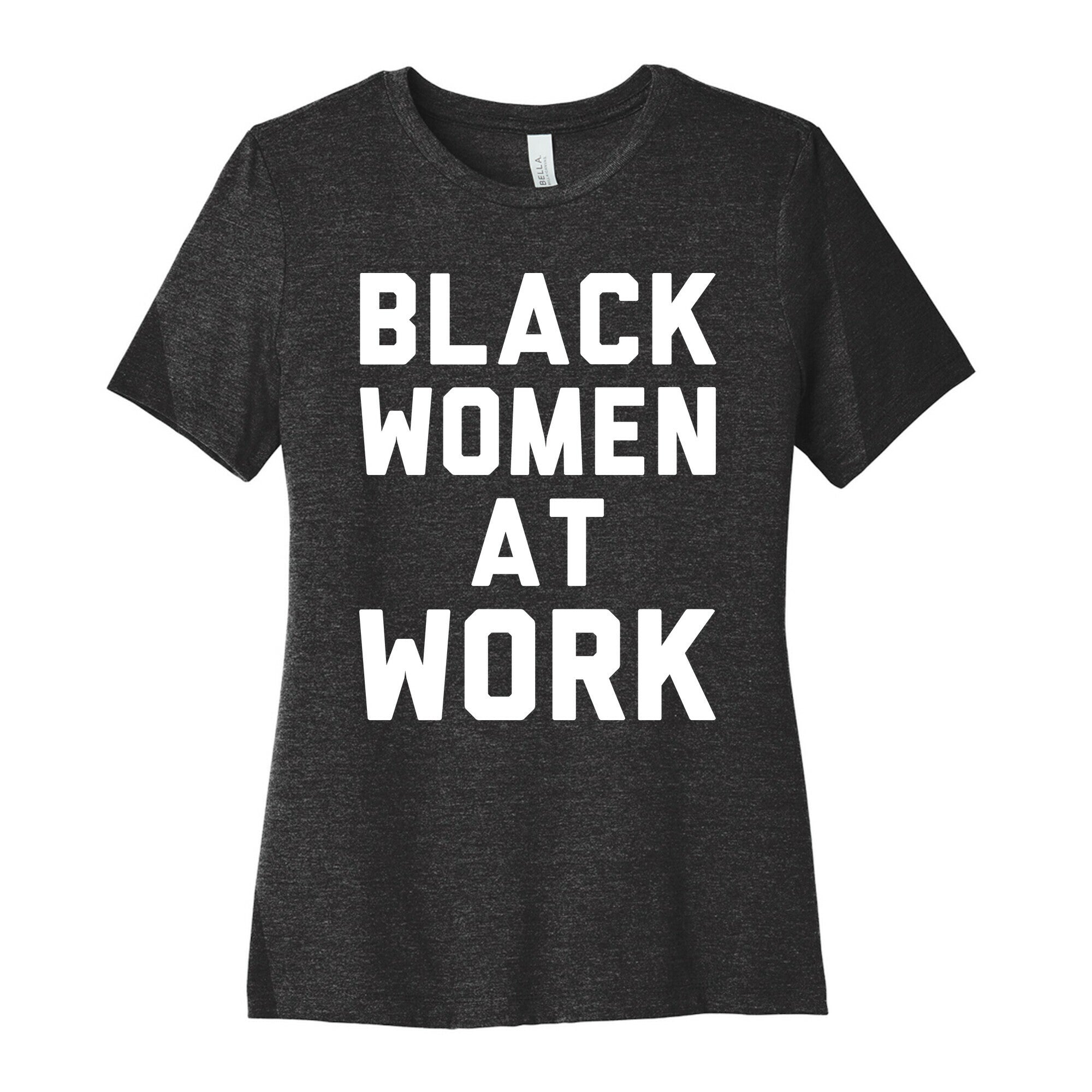 Black Women At Work White Print Women's Cotton Tee Hoodie, Sweatshirt | PureTeeCo.com (Image 1)