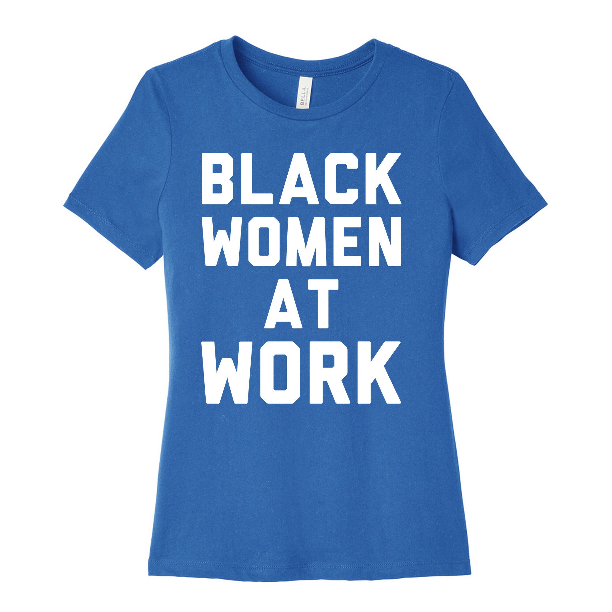 Black Women At Work White Print Women's Cotton Tee Hoodie, Sweatshirt | PureTeeCo.com (Image 3)