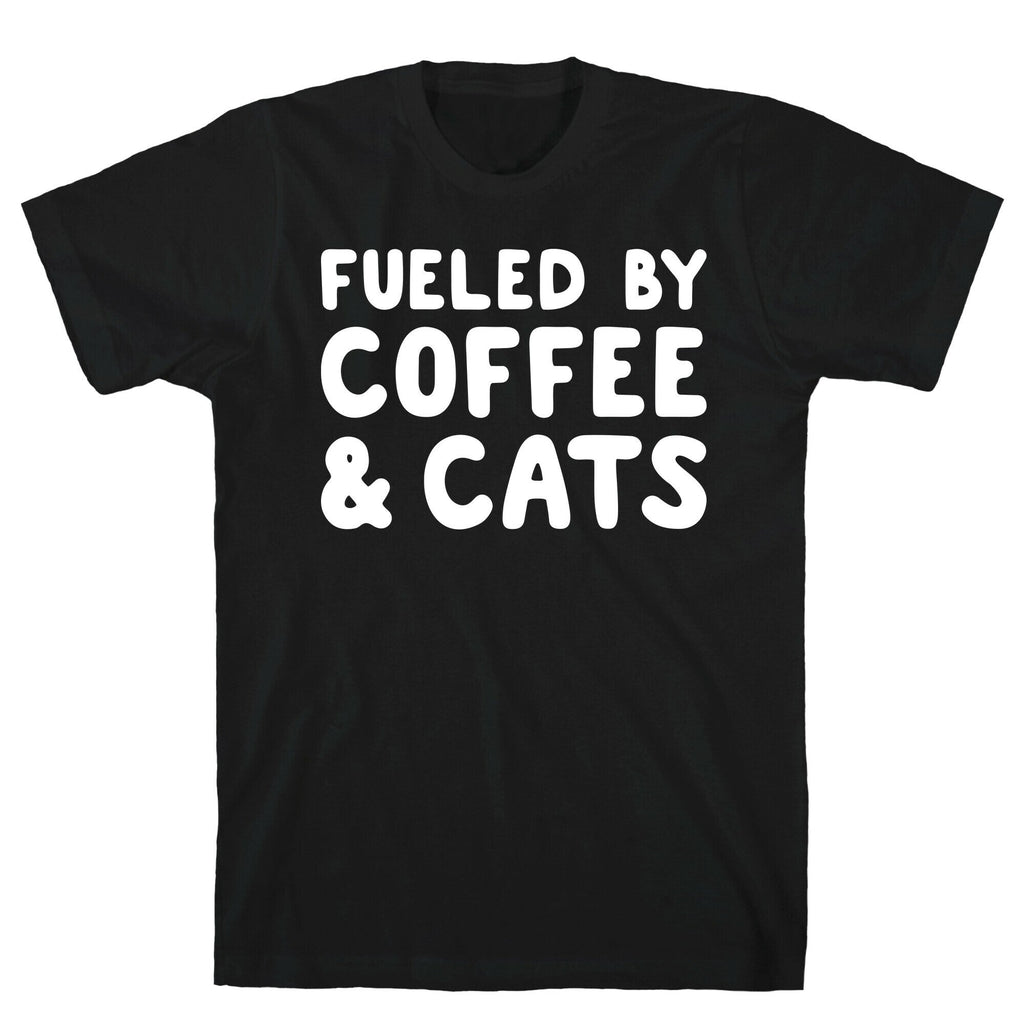 Fueled By Coffee And Cats T-Shirt Hoodie, Sweatshirt | PureTeeCo.com (Image 1)