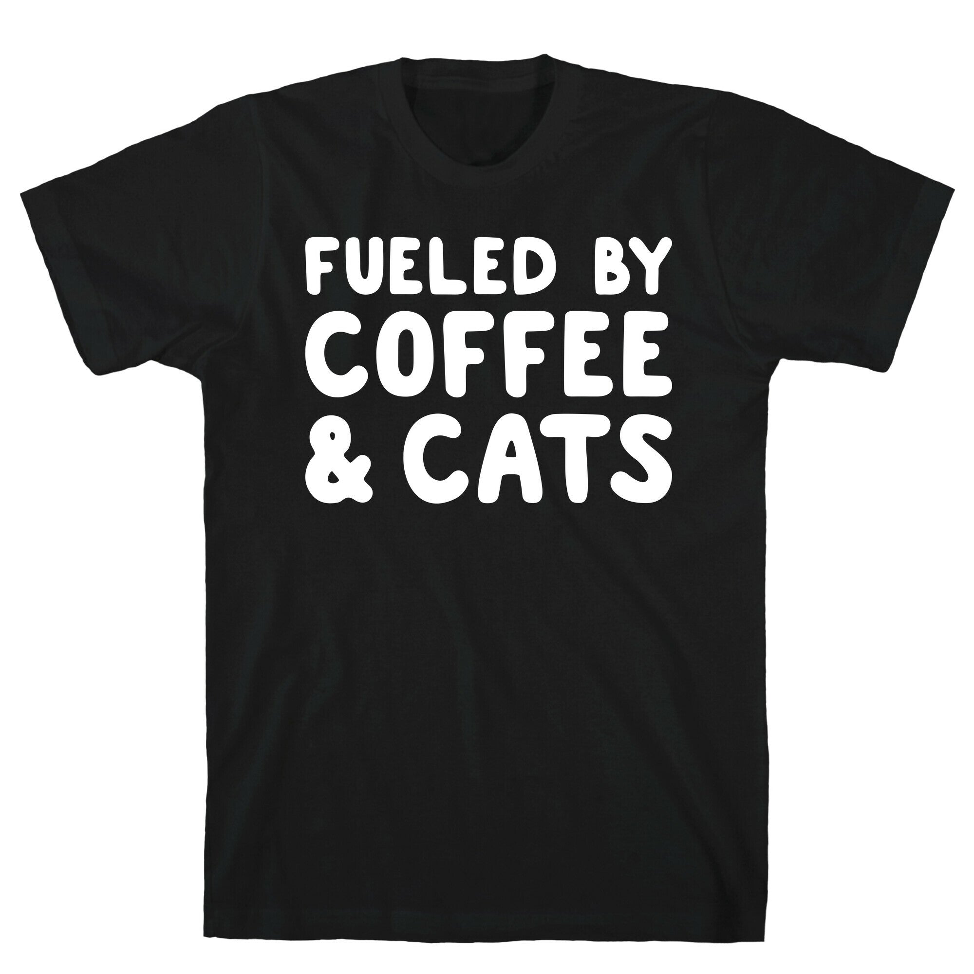 Fueled By Coffee And Cats T-Shirt Hoodie, Sweatshirt | PureTeeCo.com (Image 1)