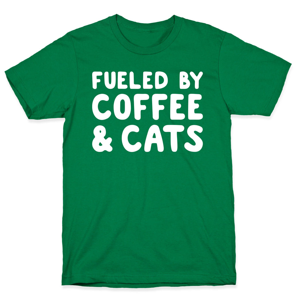 Fueled By Coffee And Cats T-Shirt Hoodie, Sweatshirt | PureTeeCo.com (Image 3)