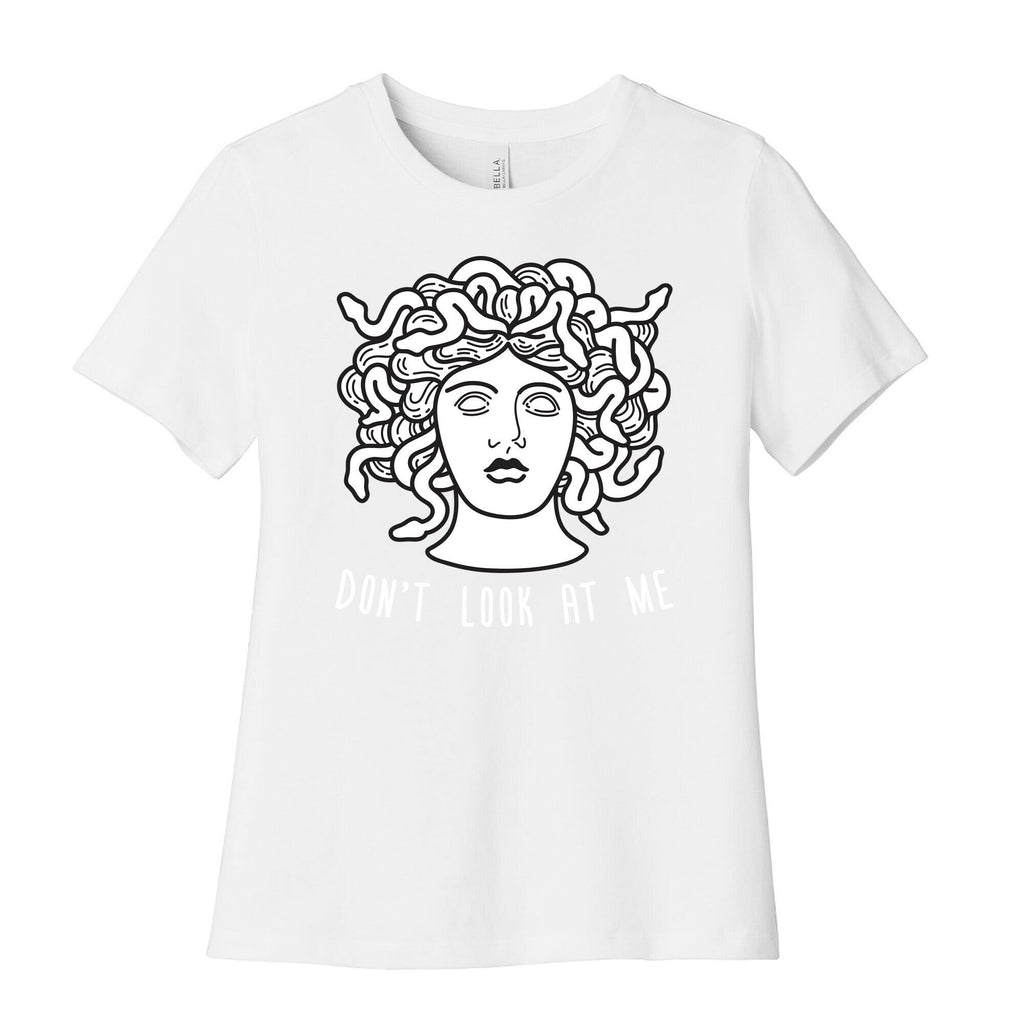 Don't Look At Me Medusa Women's Cotton Tee Hoodie, Sweatshirt | PureTeeCo.com (Image 4)