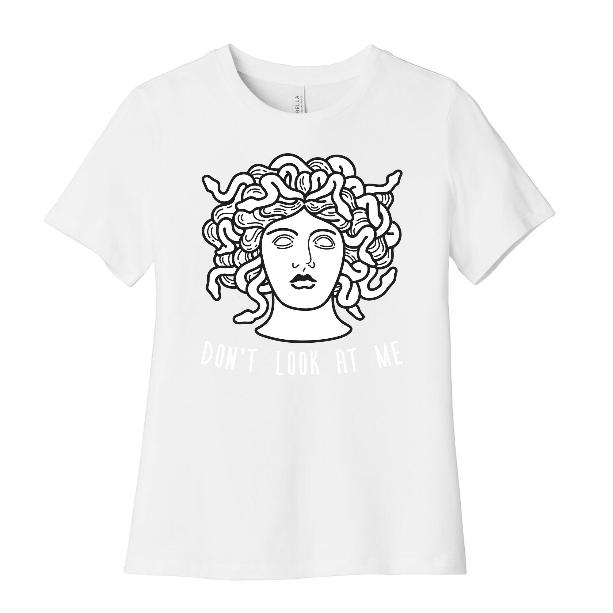 Don't Look At Me Medusa Women's Cotton Tee Hoodie, Sweatshirt | PureTeeCo.com (Image 4)