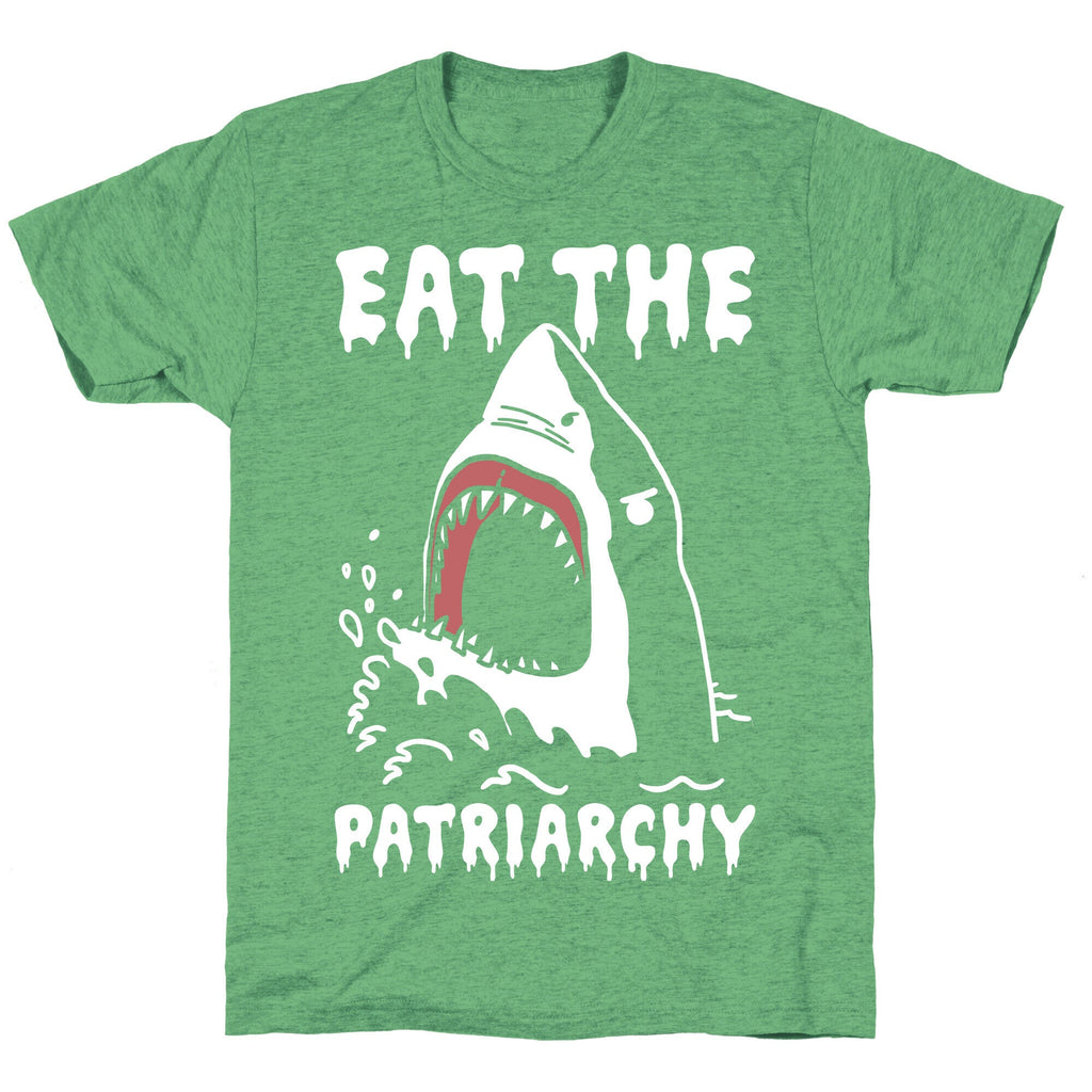 Eat The Patriarchy Shark Unisex Triblend Tee Hoodie, Sweatshirt | PureTeeCo.com (Image 2)
