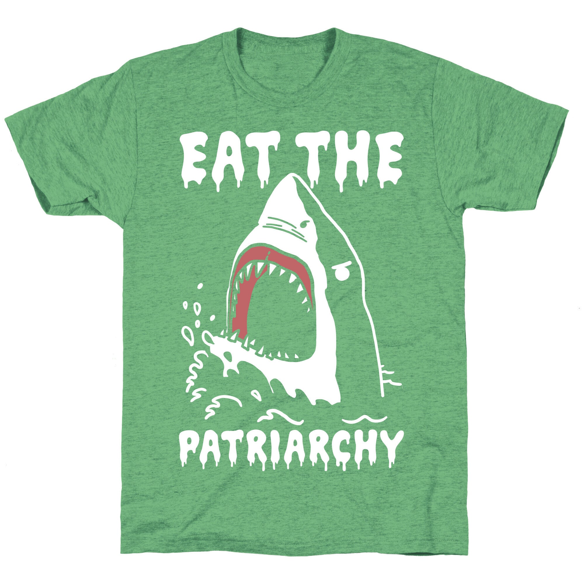 Eat The Patriarchy Shark Unisex Triblend Tee Hoodie, Sweatshirt | PureTeeCo.com (Image 2)