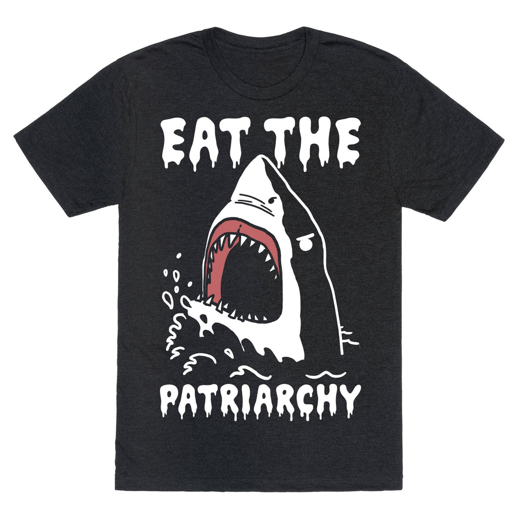 Eat The Patriarchy Shark Unisex Triblend Tee Hoodie, Sweatshirt | PureTeeCo.com (Image 1)