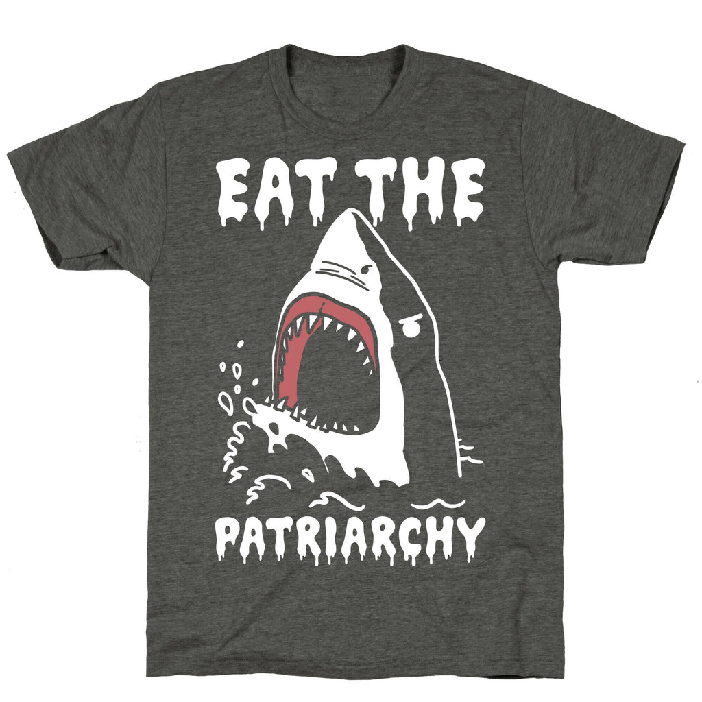 Eat The Patriarchy Shark Unisex Triblend Tee Hoodie, Sweatshirt | PureTeeCo.com (Image 3)