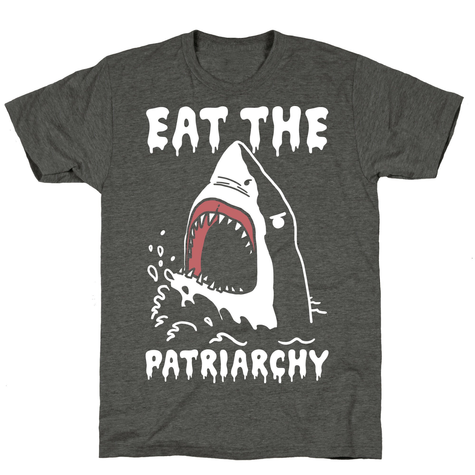 Eat The Patriarchy Shark Unisex Triblend Tee Hoodie, Sweatshirt | PureTeeCo.com (Image 3)