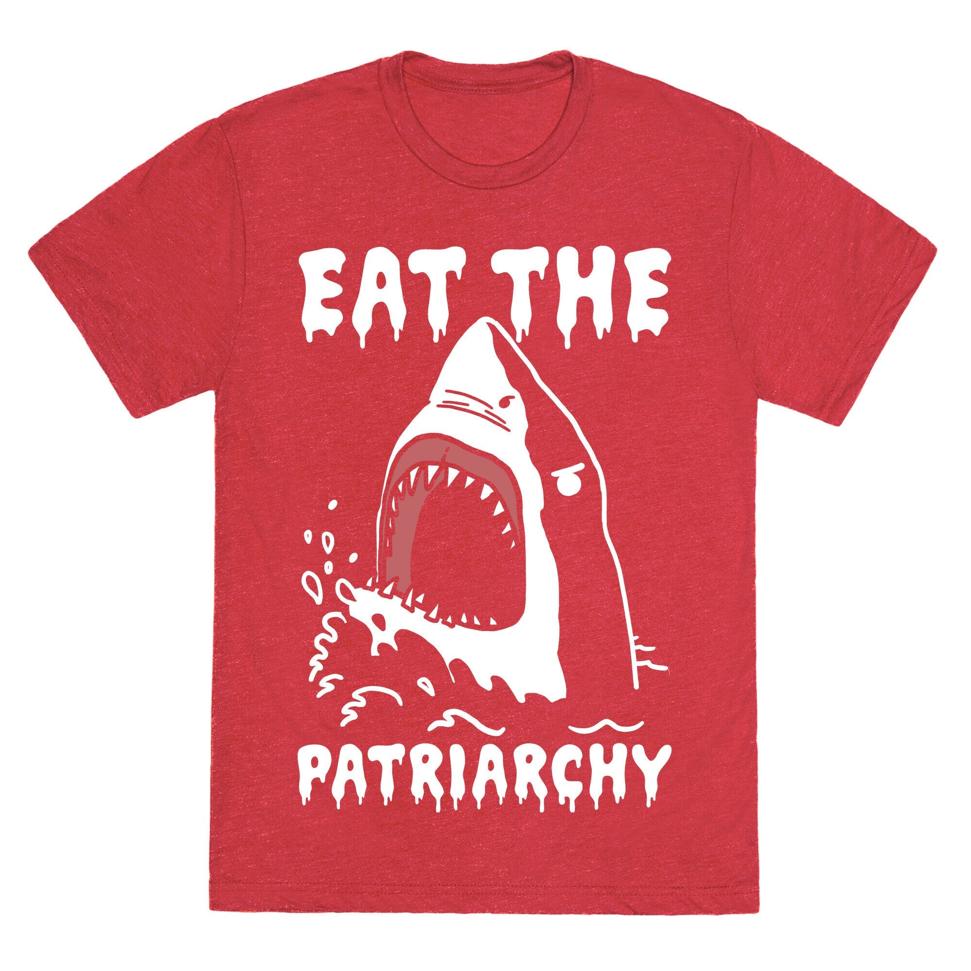 Eat The Patriarchy Shark Unisex Triblend Tee Hoodie, Sweatshirt | PureTeeCo.com (Image 4)
