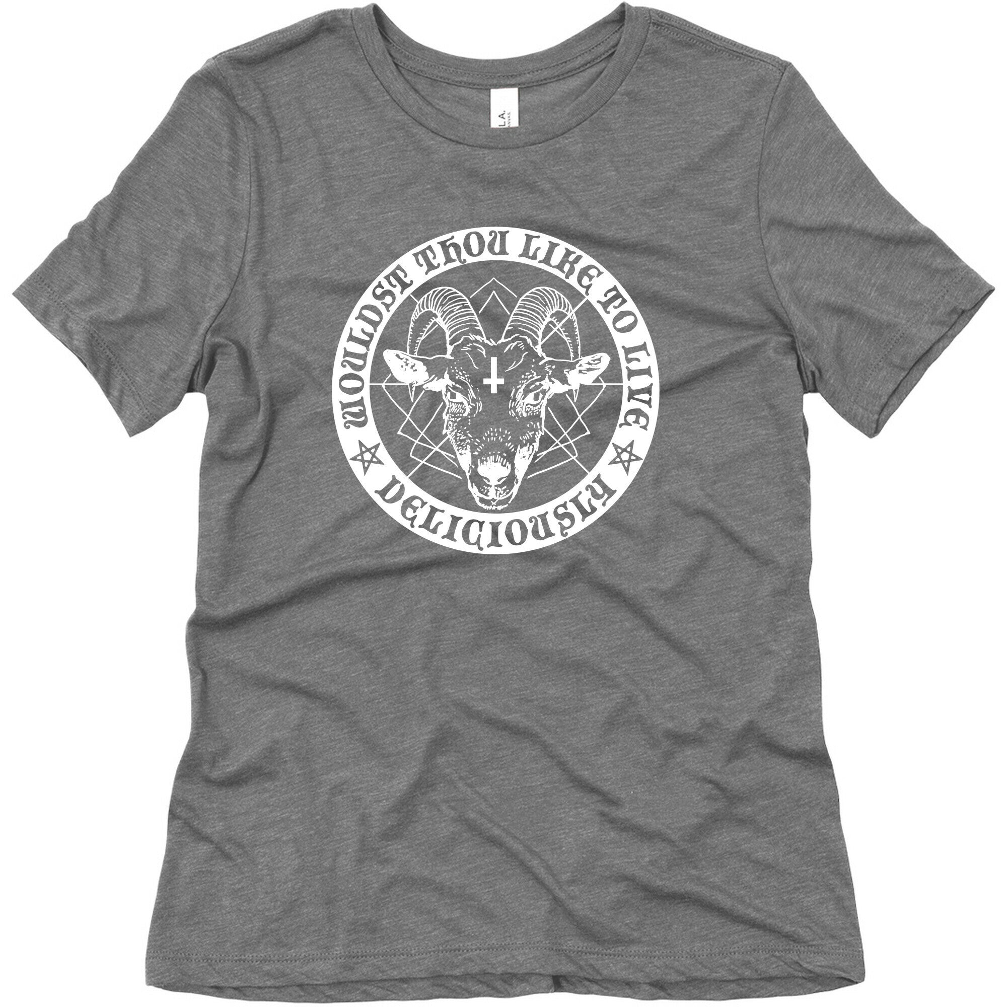 Black Philip: Wouldst Thou Like To Live Deliciously Women's Triblend Tee Hoodie, Sweatshirt | PureTeeCo.com (Image 4)