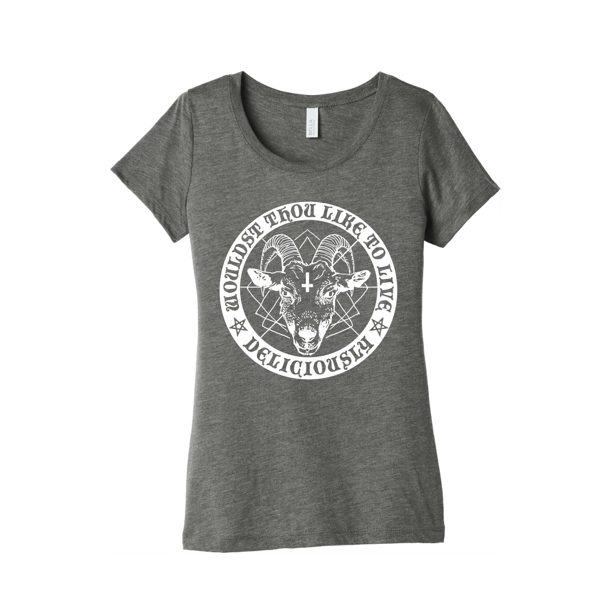 Black Philip: Wouldst Thou Like To Live Deliciously Women's Triblend Tee Hoodie, Sweatshirt | PureTeeCo.com (Image 3)