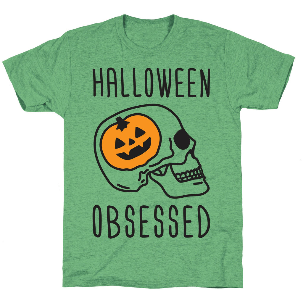 Halloween Obsessed Unisex Triblend Tee Hoodie, Sweatshirt | PureTeeCo.com (Image 1)