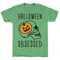 Halloween Obsessed Unisex Triblend Tee Hoodie, Sweatshirt | PureTeeCo.com (Image 1)