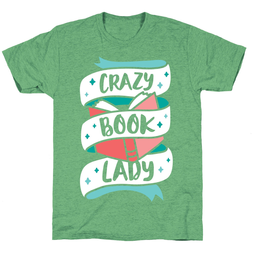 Crazy Book Lady Unisex Triblend Tee Hoodie, Sweatshirt | PureTeeCo.com (Image 2)