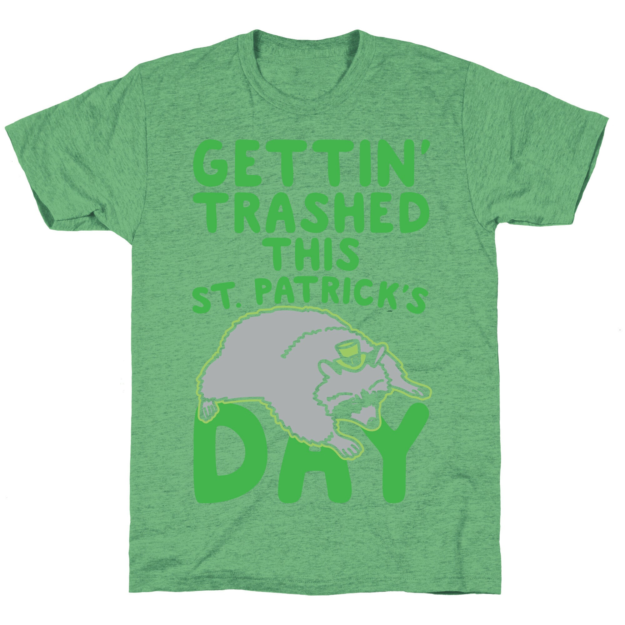 Gettin' Trashed This St. Patrick's Day White Print Unisex Triblend Tee Hoodie, Sweatshirt | PureTeeCo.com (Image 2)