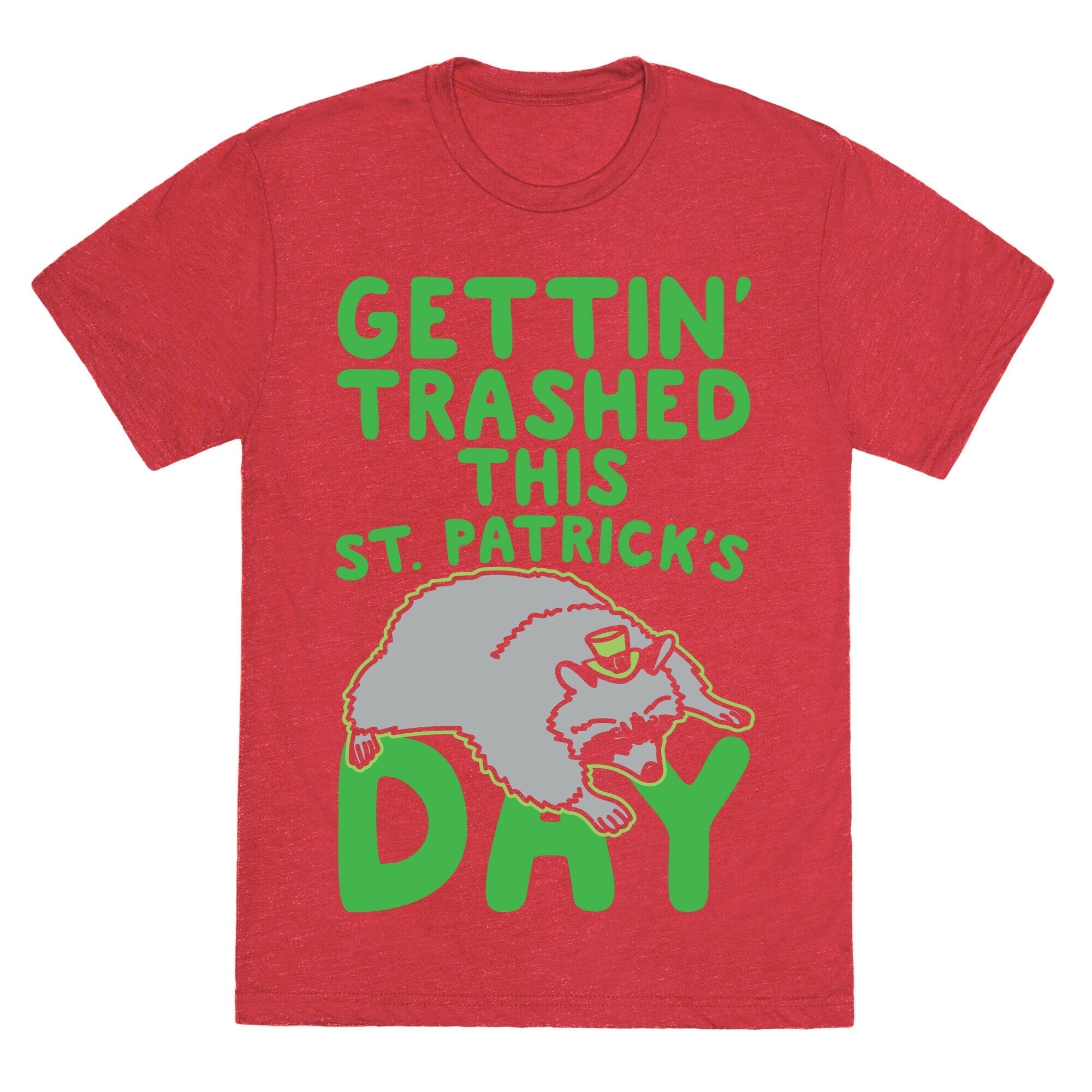 Gettin' Trashed This St. Patrick's Day White Print Unisex Triblend Tee Hoodie, Sweatshirt | PureTeeCo.com (Image 4)