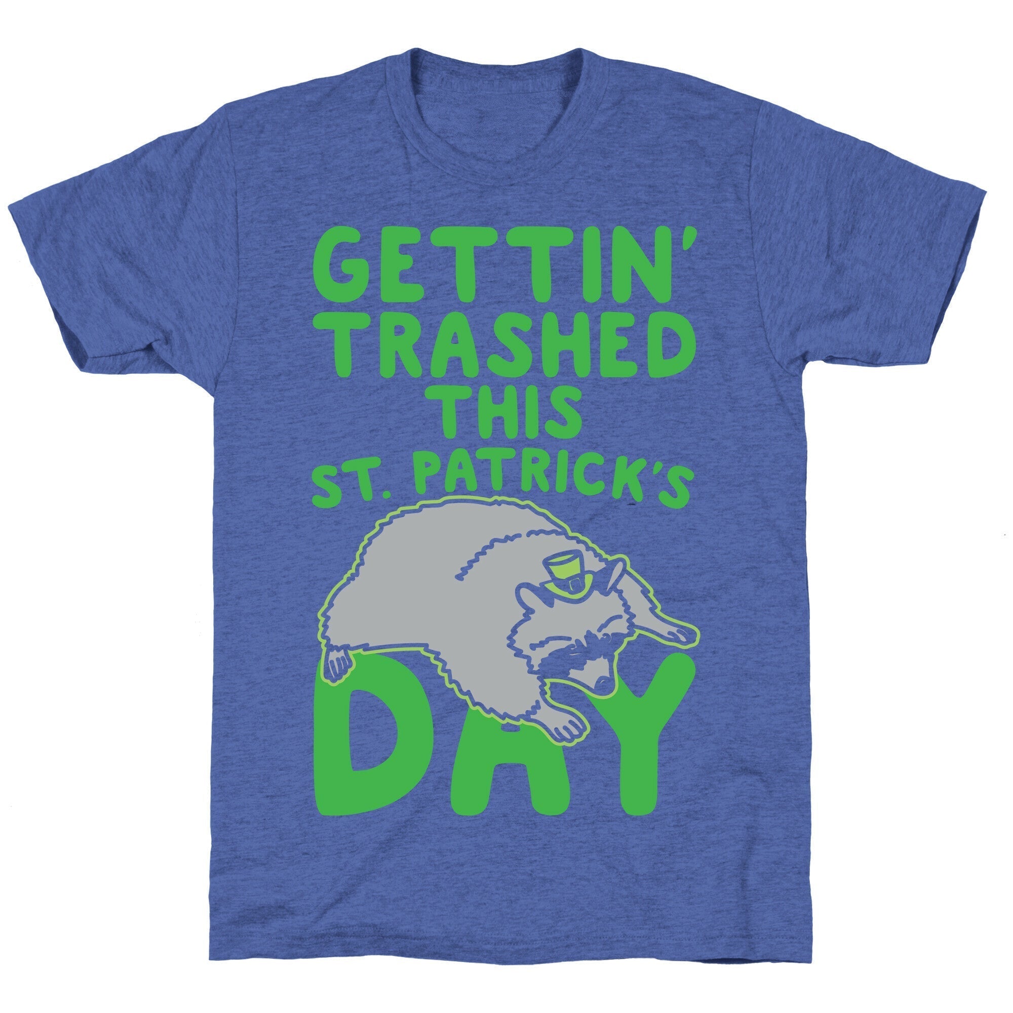 Gettin' Trashed This St. Patrick's Day White Print Unisex Triblend Tee Hoodie, Sweatshirt | PureTeeCo.com (Image 5)