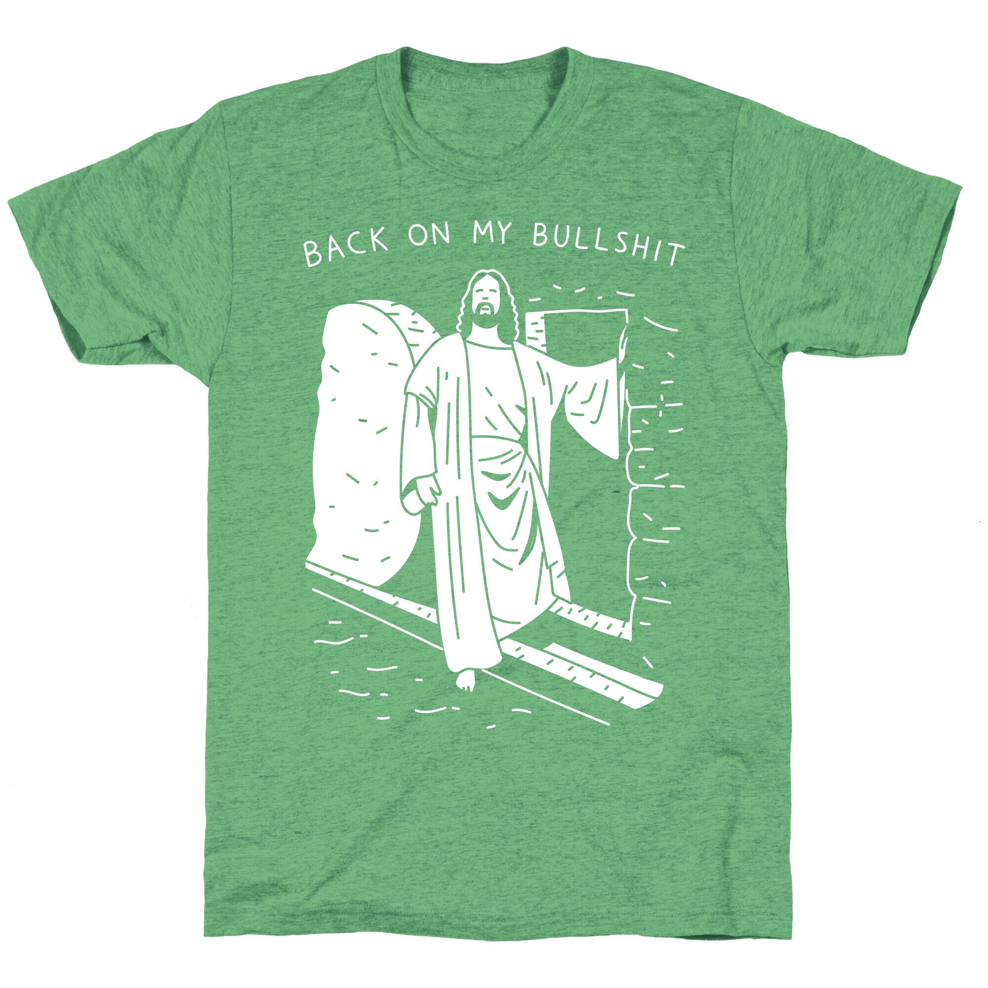 Back On My Bullshit Jesus Unisex Triblend Tee Hoodie, Sweatshirt | PureTeeCo.com (Image 2)