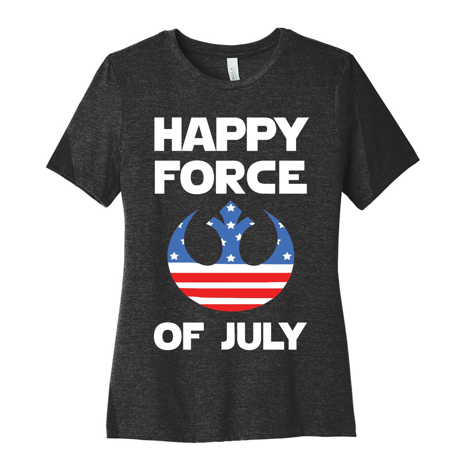 Happy Force Of July Women's Cotton Tee Hoodie, Sweatshirt | PureTeeCo.com (Image 1)