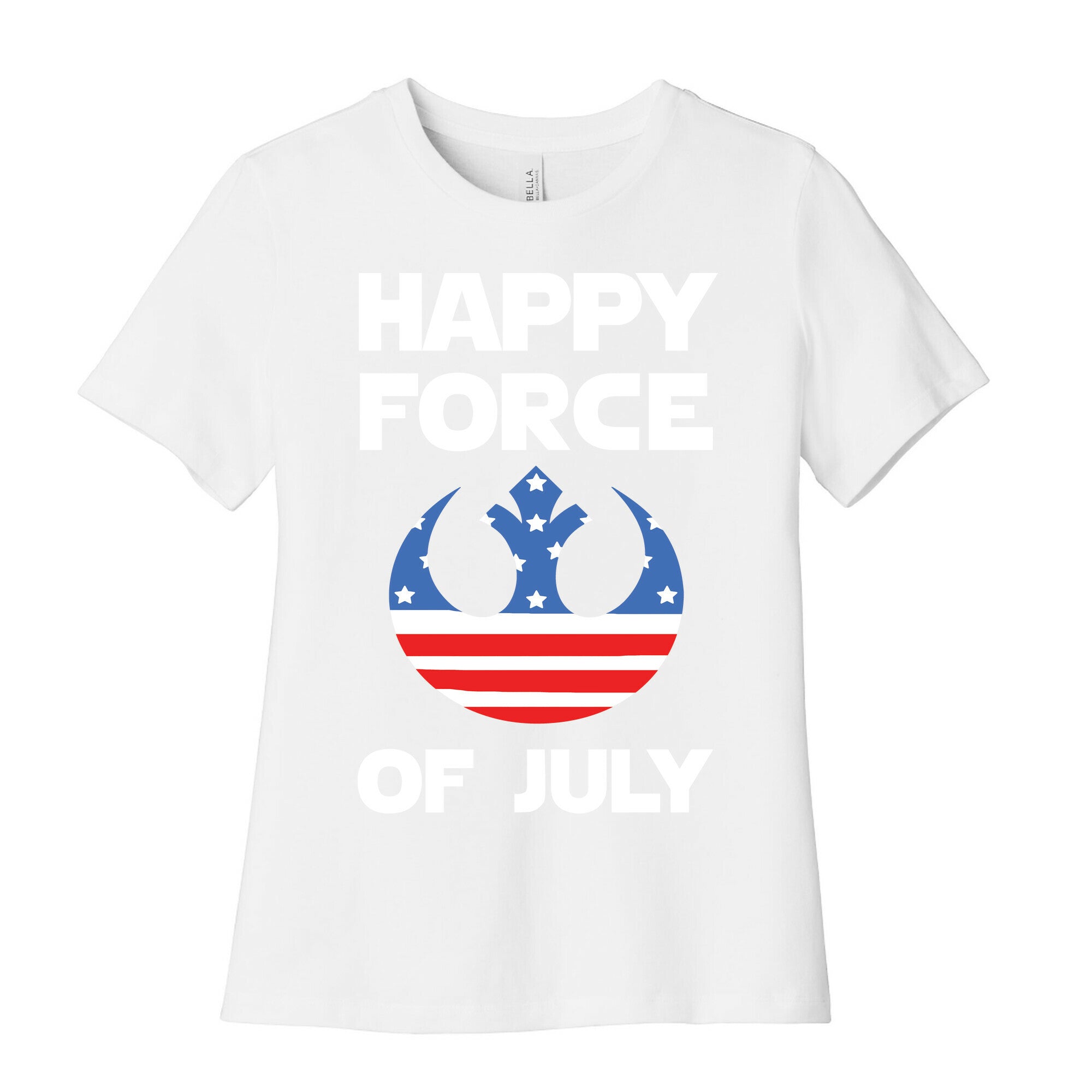 Happy Force Of July Women's Cotton Tee Hoodie, Sweatshirt | PureTeeCo.com (Image 4)